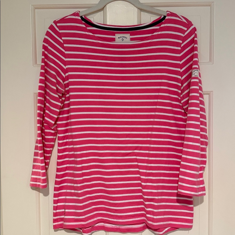 Joules Pink and White Striped Top